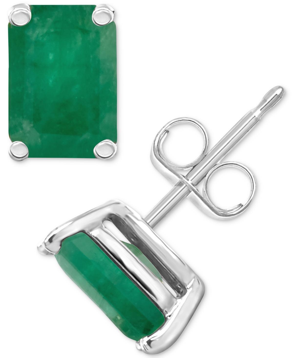 Celebration Gems 14k Gold Emerald Cut Emerald Stud Earrings, Womens, 14k Whgold Product Image