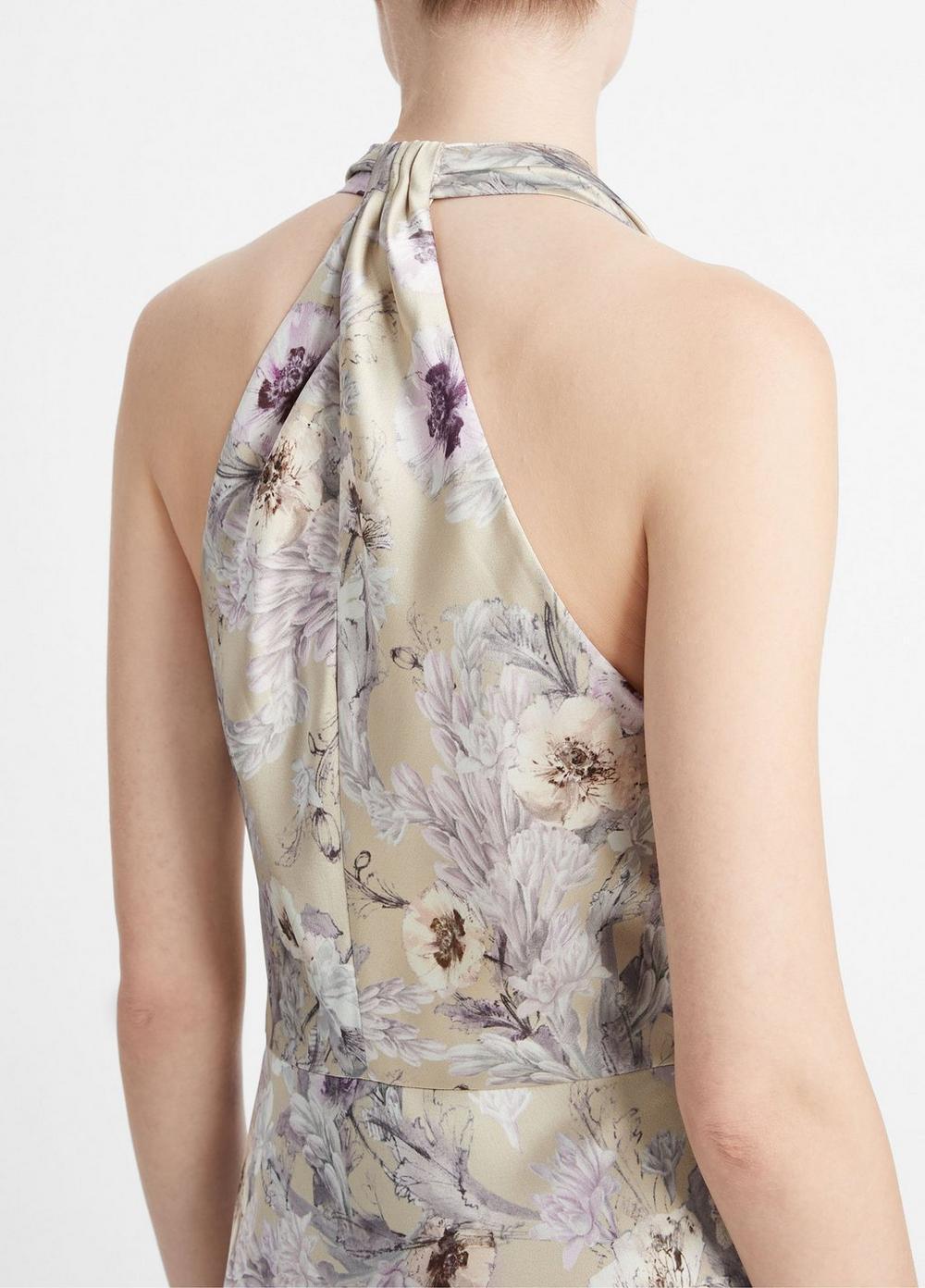 Wild Flower Cowl-Neck Halter Dress Product Image