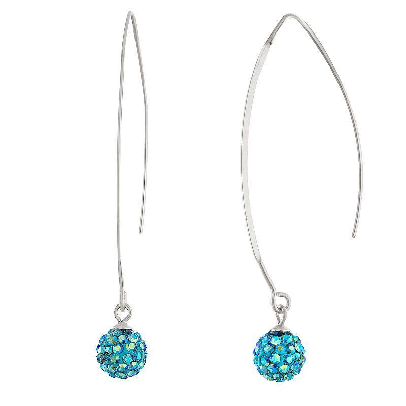 Silver Treasures Crystal Sterling Silver Drop Earrings, One Size Product Image