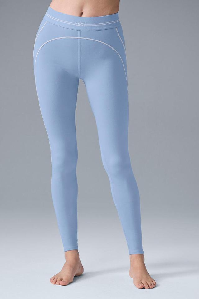 Airbrush High-Waist Heart Throb Legging - Seashell Blue/White Female Product Image