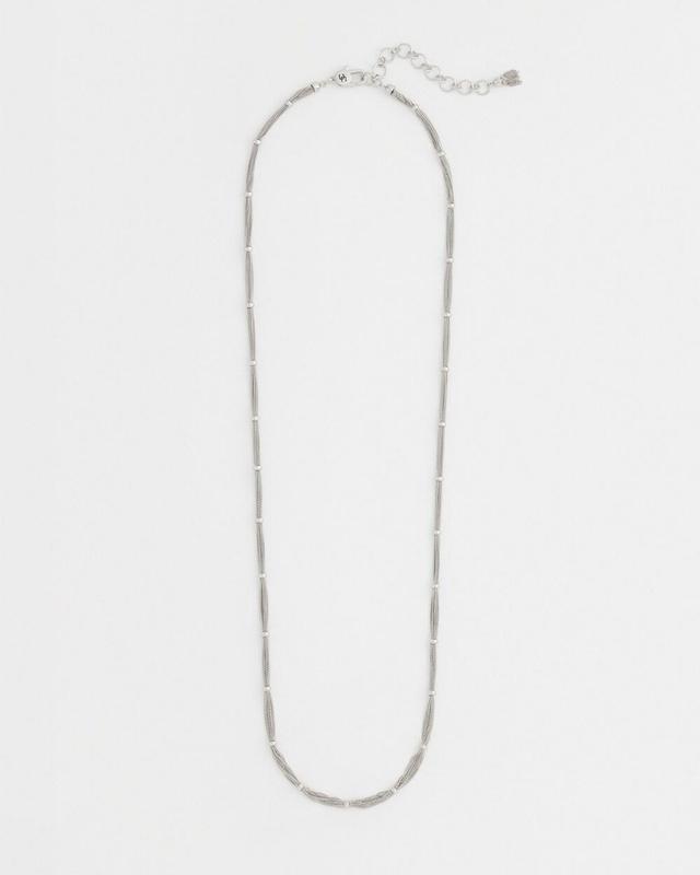 Silver Tone Single Strand Necklace   Chico's - Silver - Women Product Image