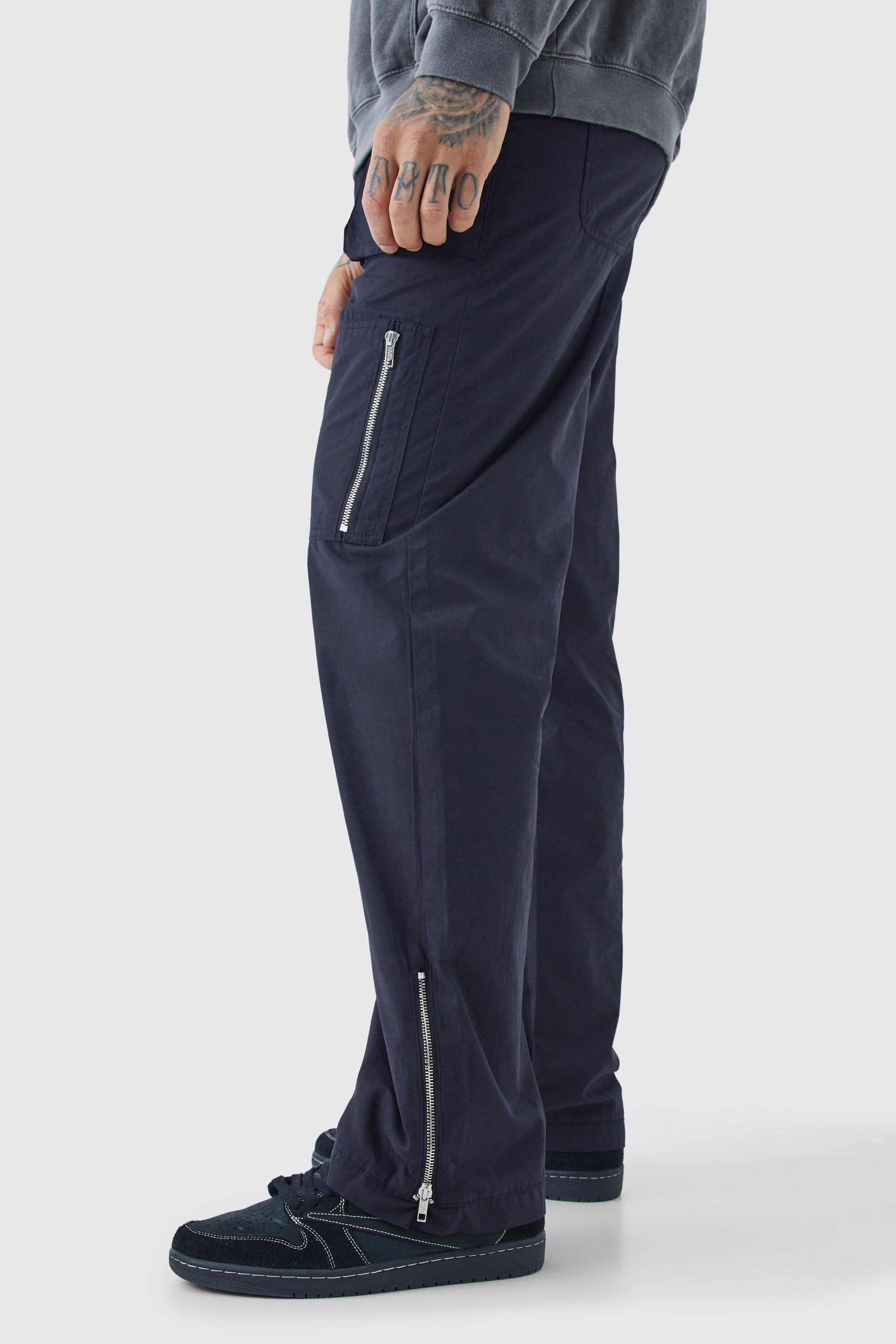 Tall Fixed Waist Relaxed Peached Cargo Trouser | boohooMAN USA Product Image