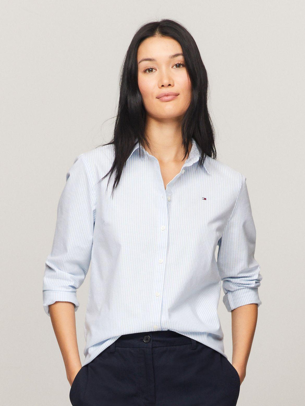 Tommy Hilfiger Women's Solid Stretch Oxford Regular Fit Shirt product image