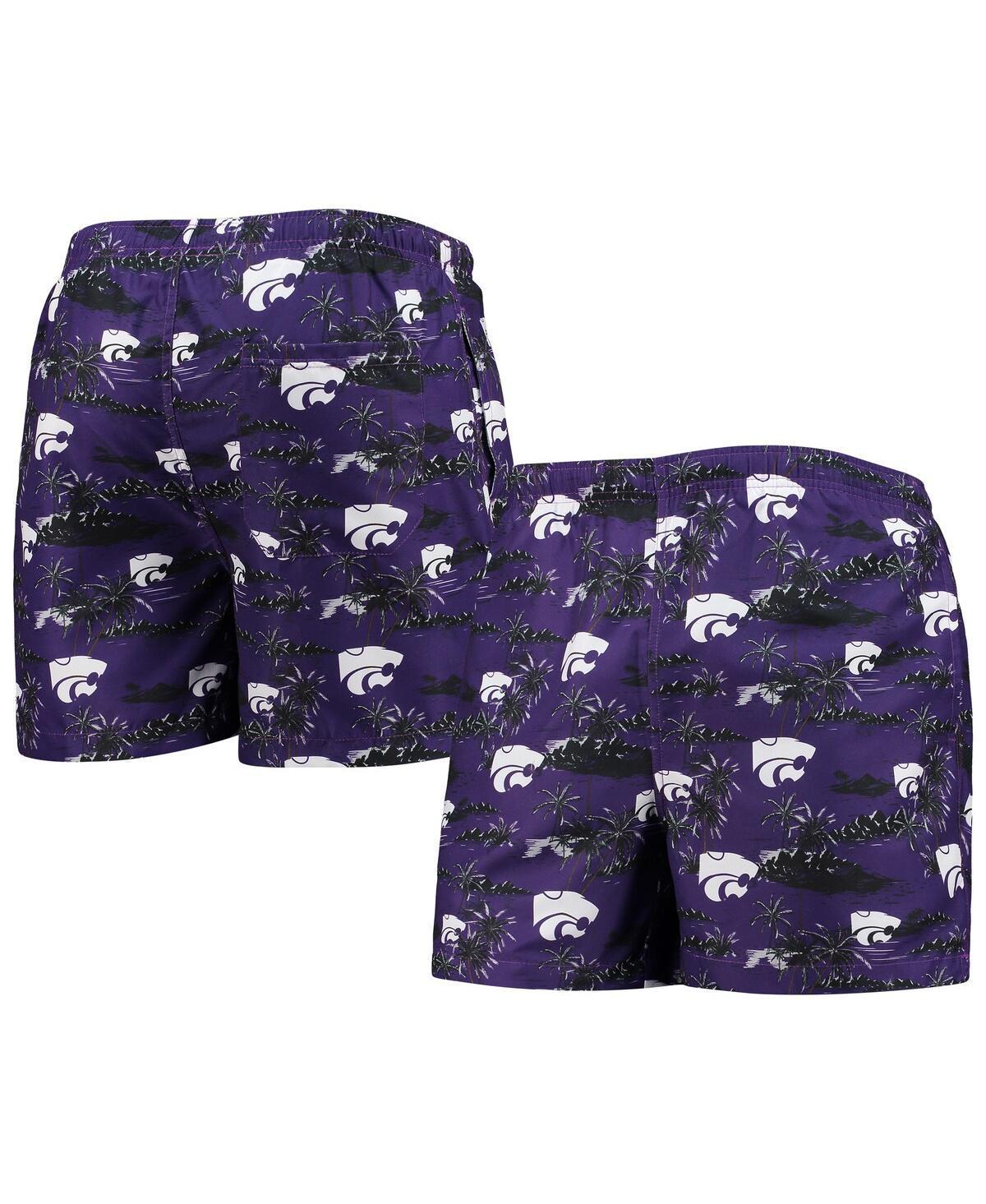 Mens FOCO Kansas State Wildcats Island Palm Swim Trunks Product Image