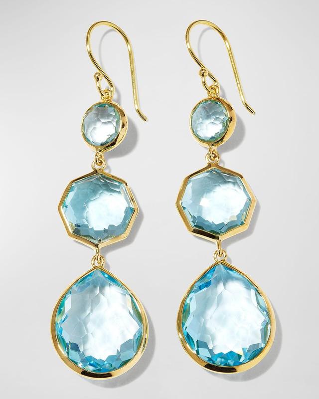 Womens Rock Candy Small Crazy 8S 18K Green Gold & Blue Topaz Drop Earrings Product Image