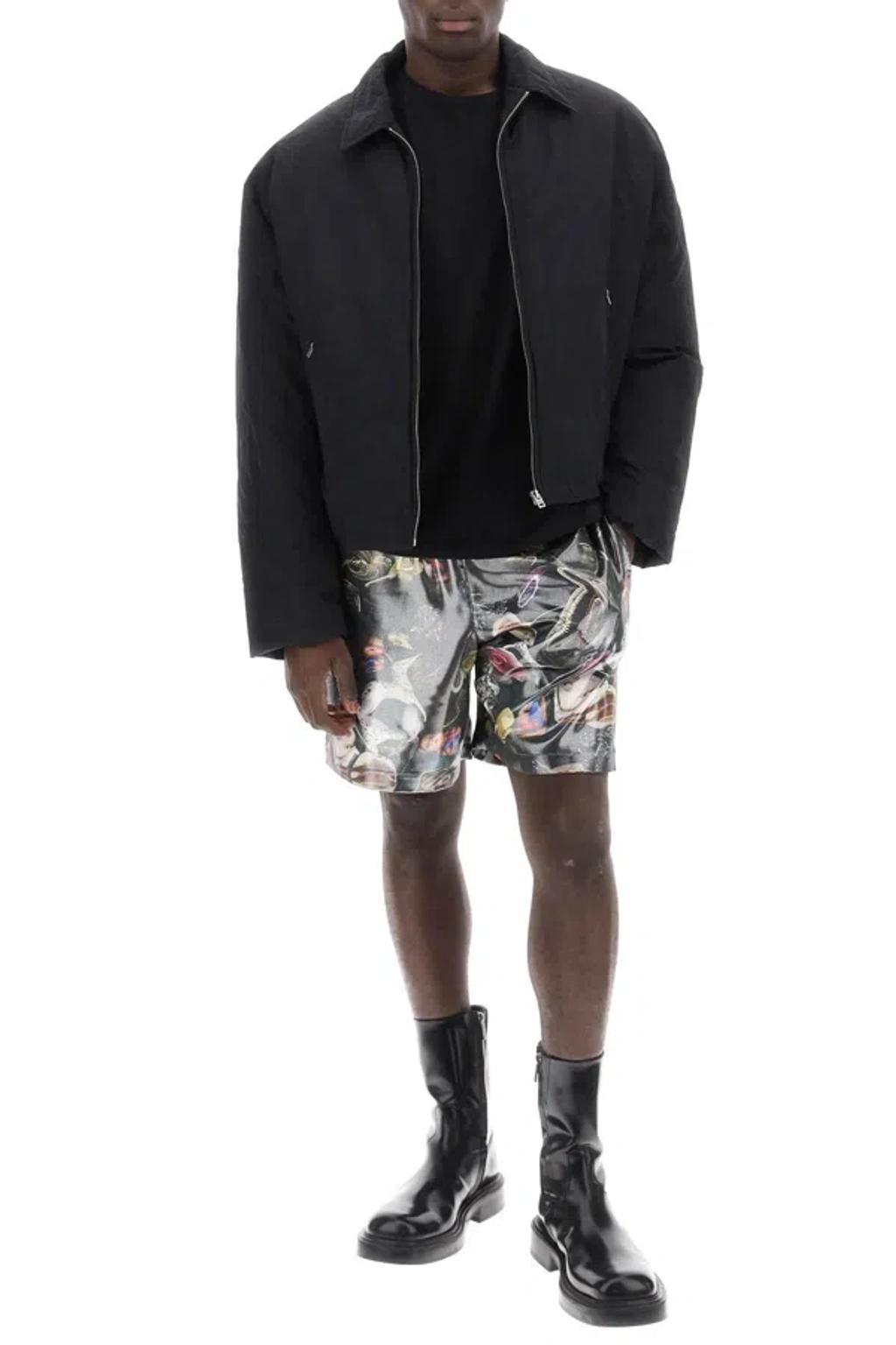 Printed Shorts In Black Multicolor Product Image