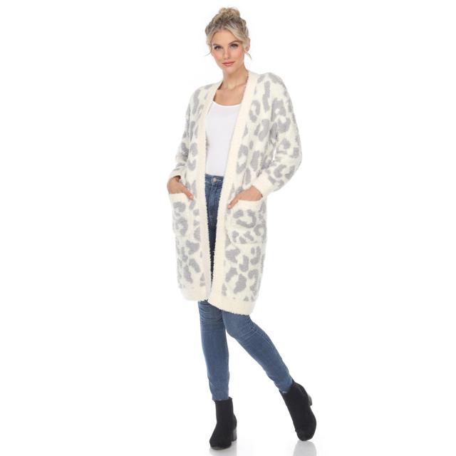 Leopard Print Open Front Sherpa Coat Product Image