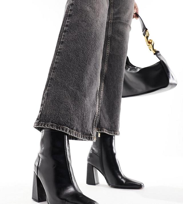 ASOS DESIGN Wide Fit Everest flared heel boots Product Image