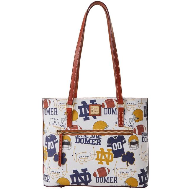 Dooney & Bourke Womens Collegiate University of Notre Dame Coated Cotton Shopper Bag in White Multi Product Image