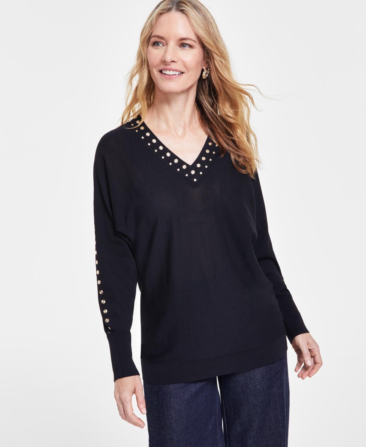 I.n.c. International Concepts Womens Studded V-Neck Tunic, Created for Macys Product Image