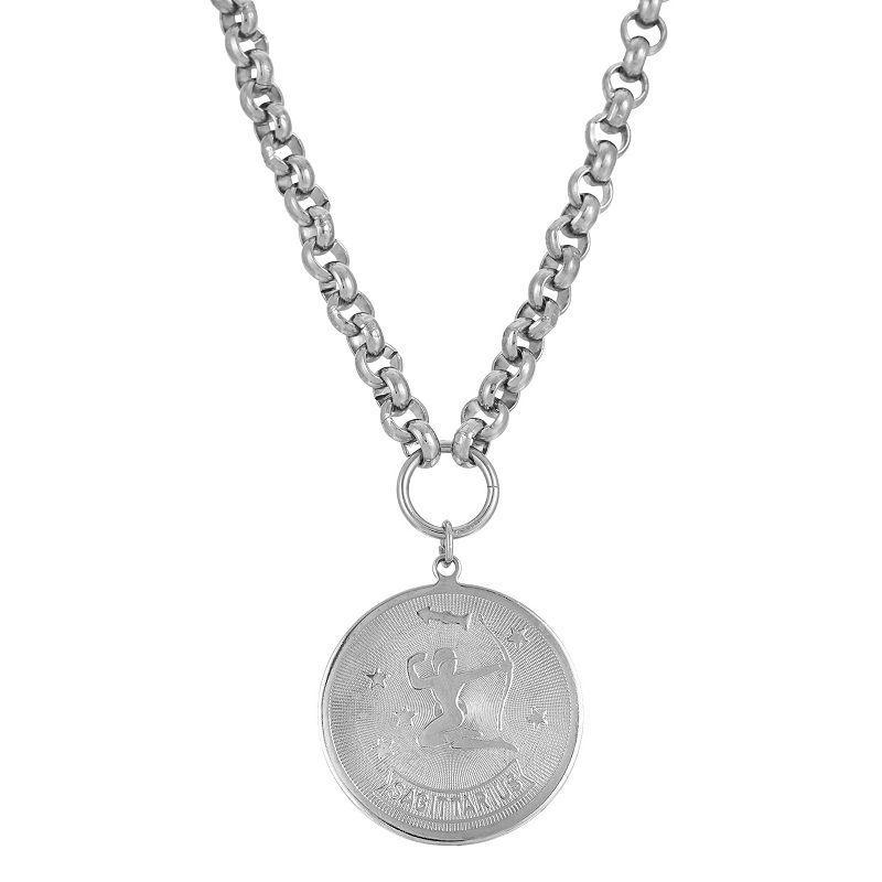 1928 Round Sagitarius Pendant Necklace, Womens, October Product Image