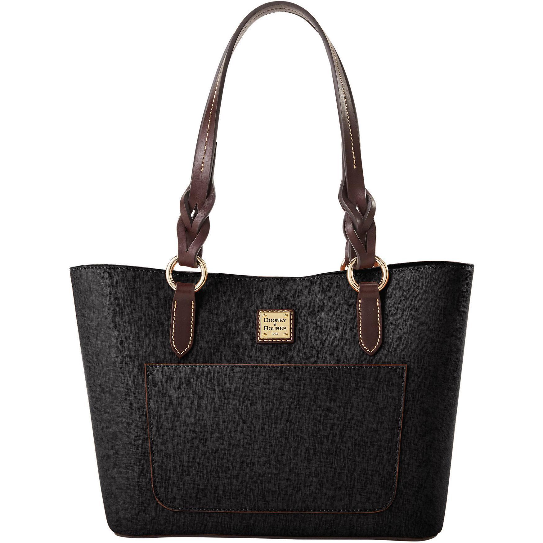 Dooney & Bourke Womens Saffiano Gretchen Leather Tote Shopping Bag in Black Product Image