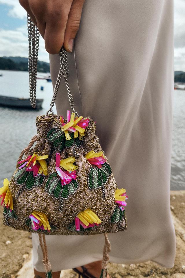 BEADED MINI BUCKET BAG Product Image