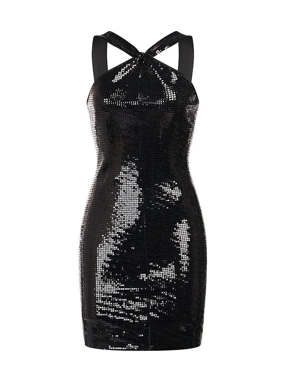 Womens Tobi Square-Sequined Sleeveless Minidress Product Image