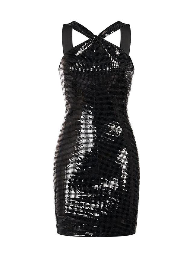 Womens Tobi Square-Sequined Sleeveless Minidress Product Image