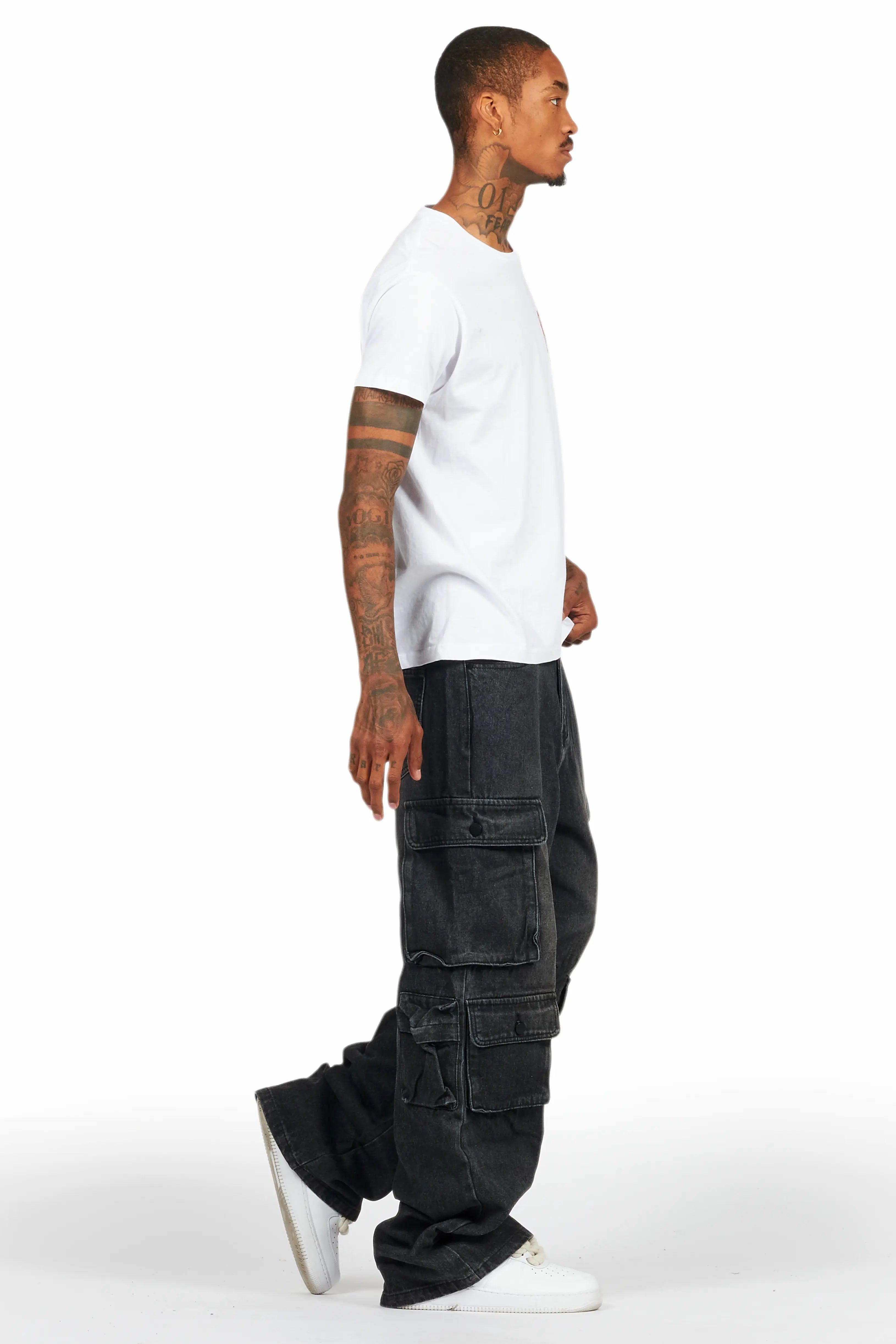 Cortie Black Baggy Fit Jean Male Product Image