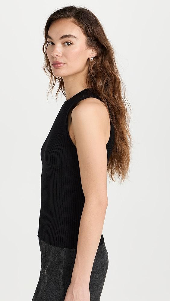 Vince Ribbed High Neck Tank | Shopbop Product Image