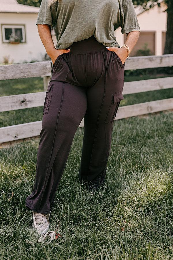 Go The Extra Mile High Waist Butter Soft Pants In Espresso Curves Product Image