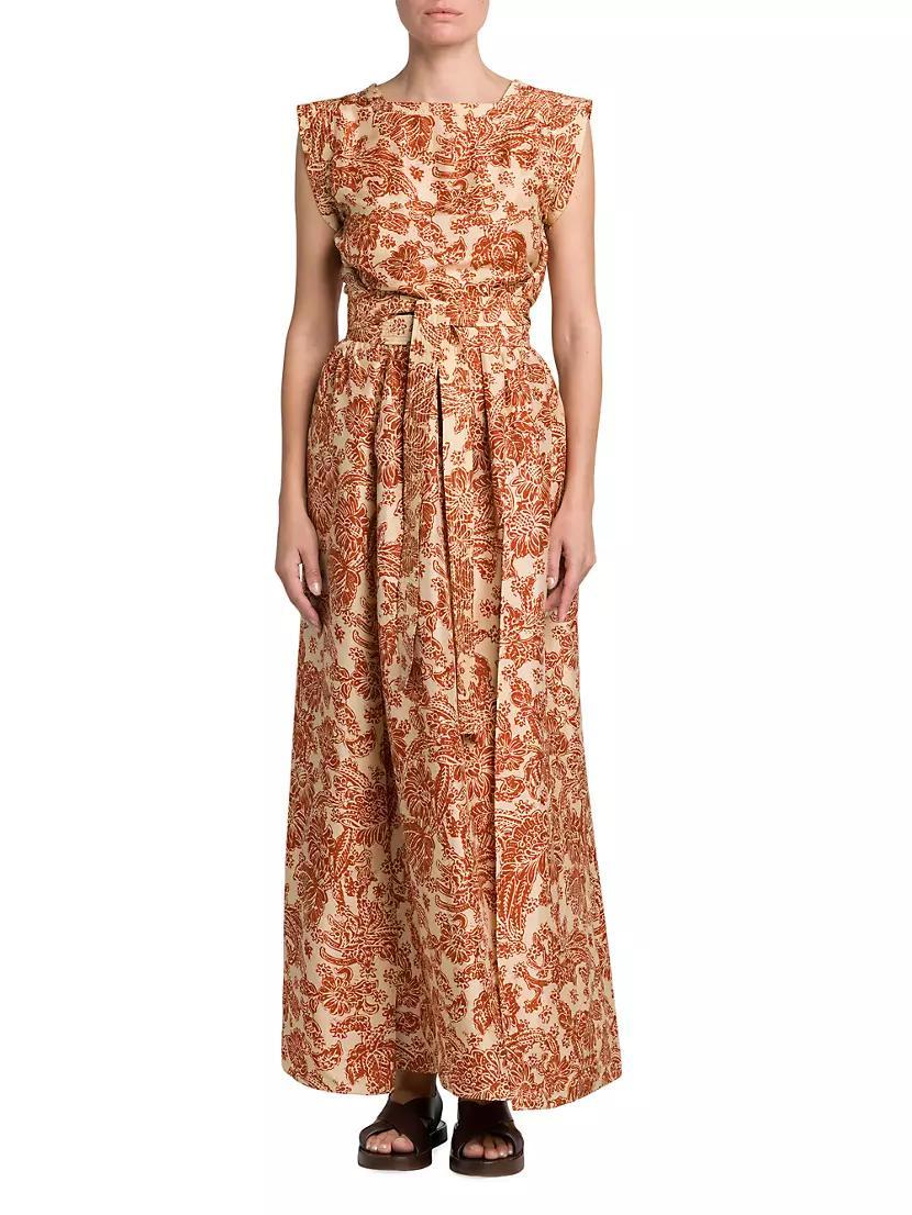 Shyanne Botanical-Print Silk Maxi Dress Product Image