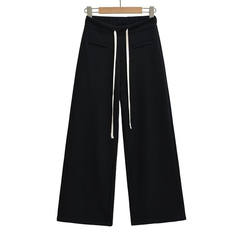 High Rise Plain Wide Leg Pants Product Image