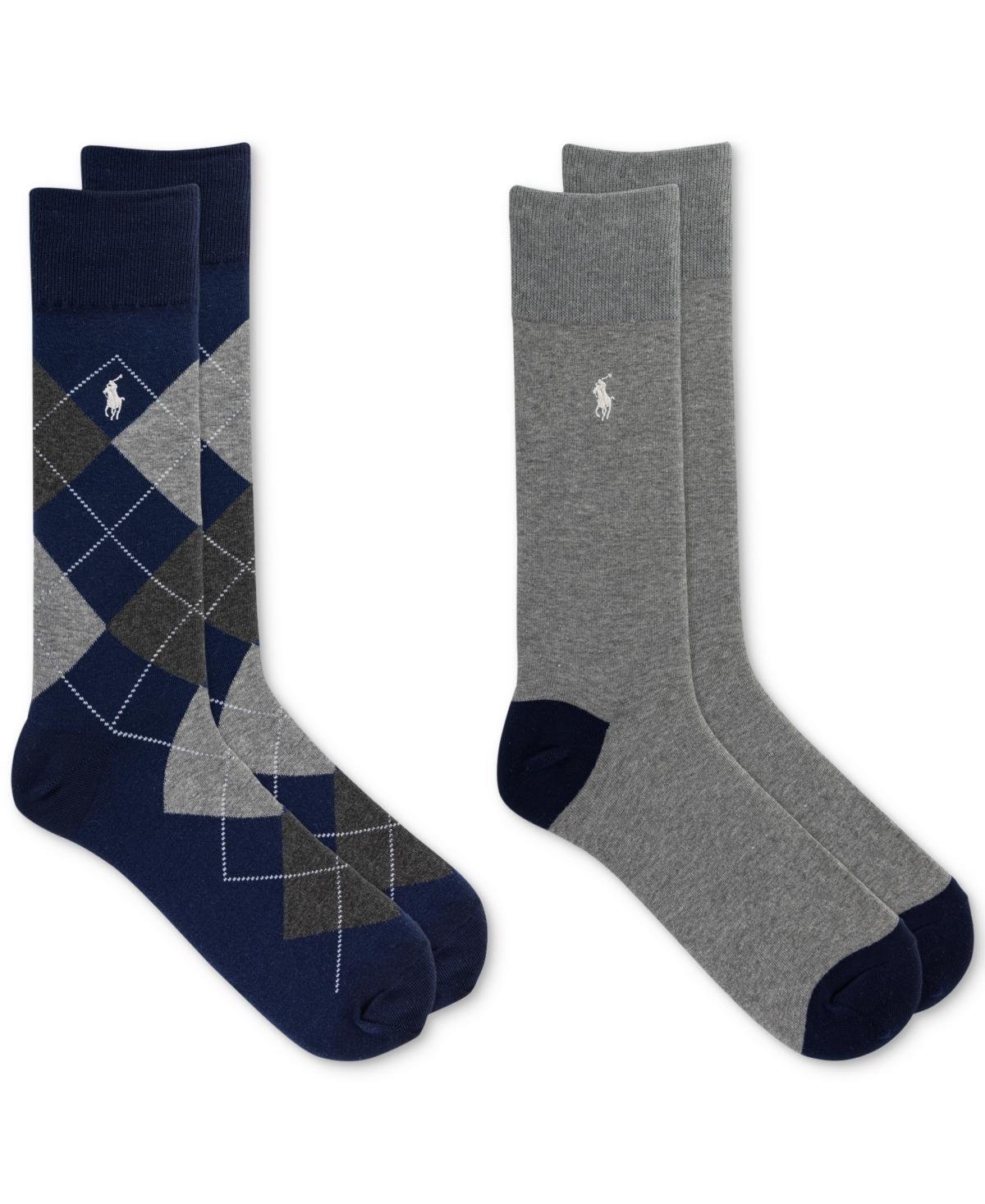 POLO RALPH LAUREN Men's Argyle Slack Socks, 2-pack In Navy Product Image