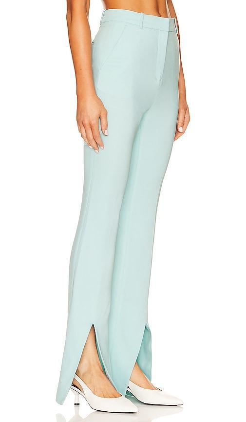 L'Academie Ospen Notched Pant in Blue. Product Image