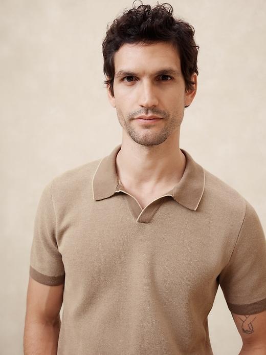 Birdseye Stitch Sweater Polo Product Image