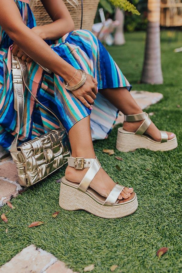 The Miranda Metallic Wedge in Gold Product Image