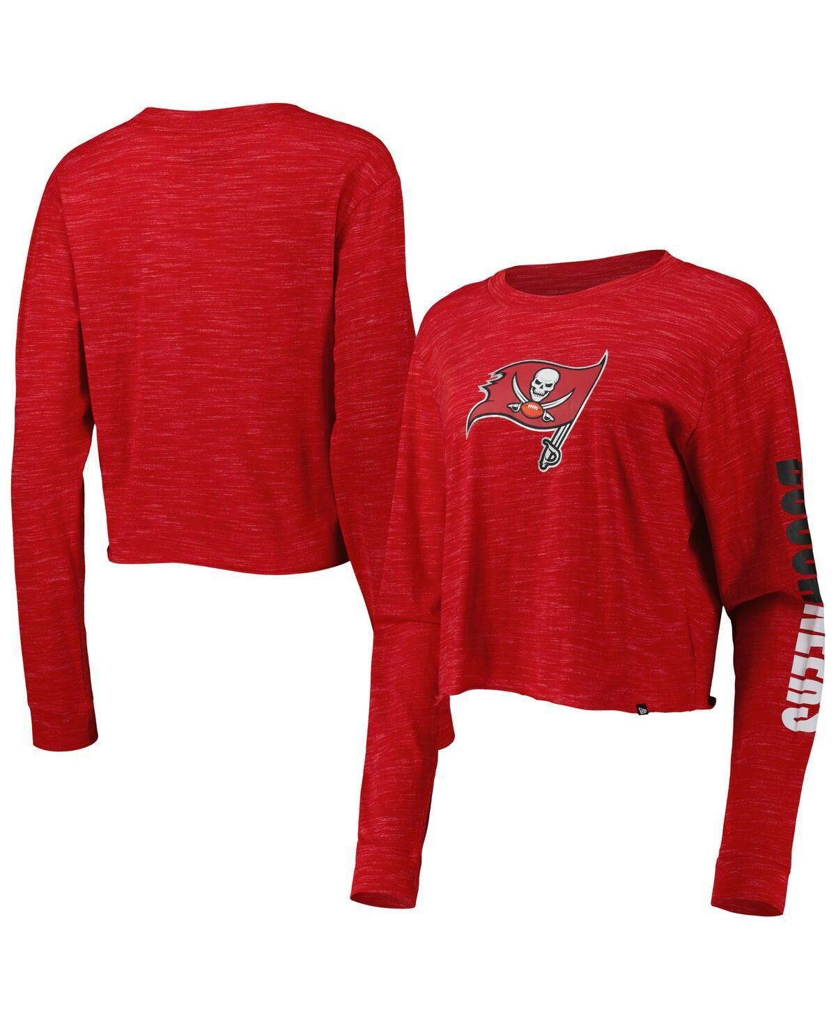 Womens New Era Tampa Bay Buccaneers Crop Long Sleeve T-Shirt Product Image