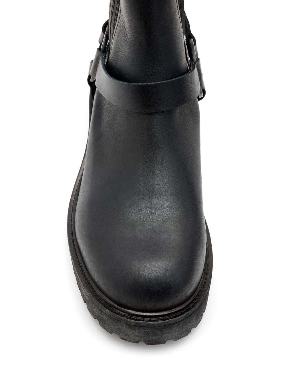 ALLSAINTS Leather Hank Biker Boots In Schwarz Product Image