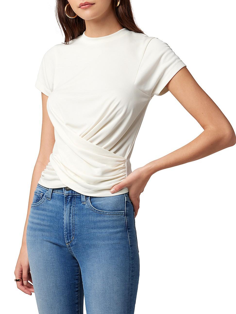 Womens Chloe Draped Wrap-Front Top Product Image