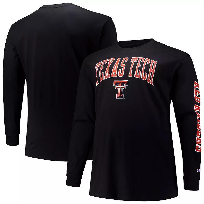 Mens Champion Texas Tech Red Raiders Big & Tall 2-Hit Long Sleeve T-Shirt Product Image