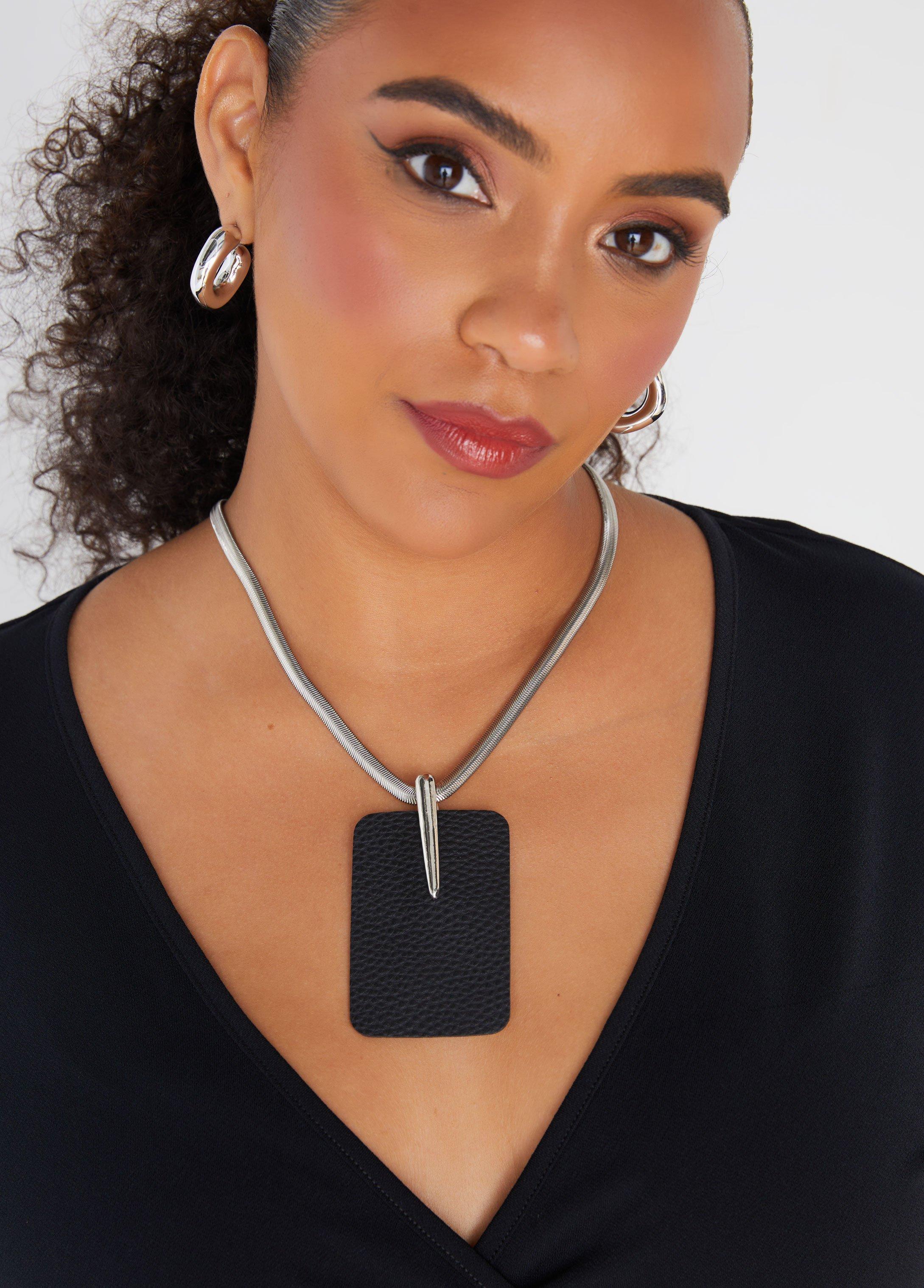 Faux Leather Necklace Product Image