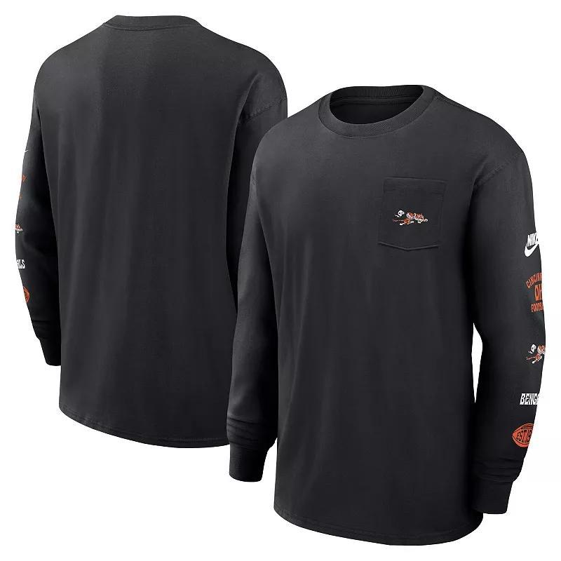 Mens Nike Cincinnati Bengals Rewind Heavy Max 90 Pocket Long Sleeve T-Shirt Product Image