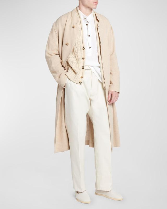 Mens Edvin Linen Trench Coat Product Image