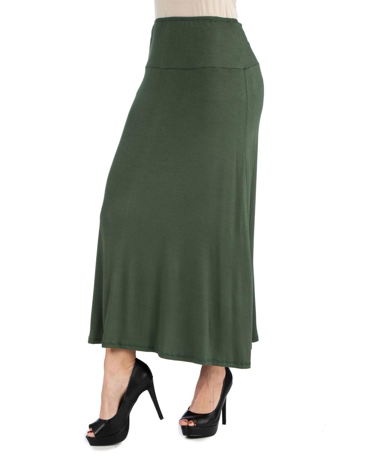 Women's Elastic Waist Maxi Skirt Product Image