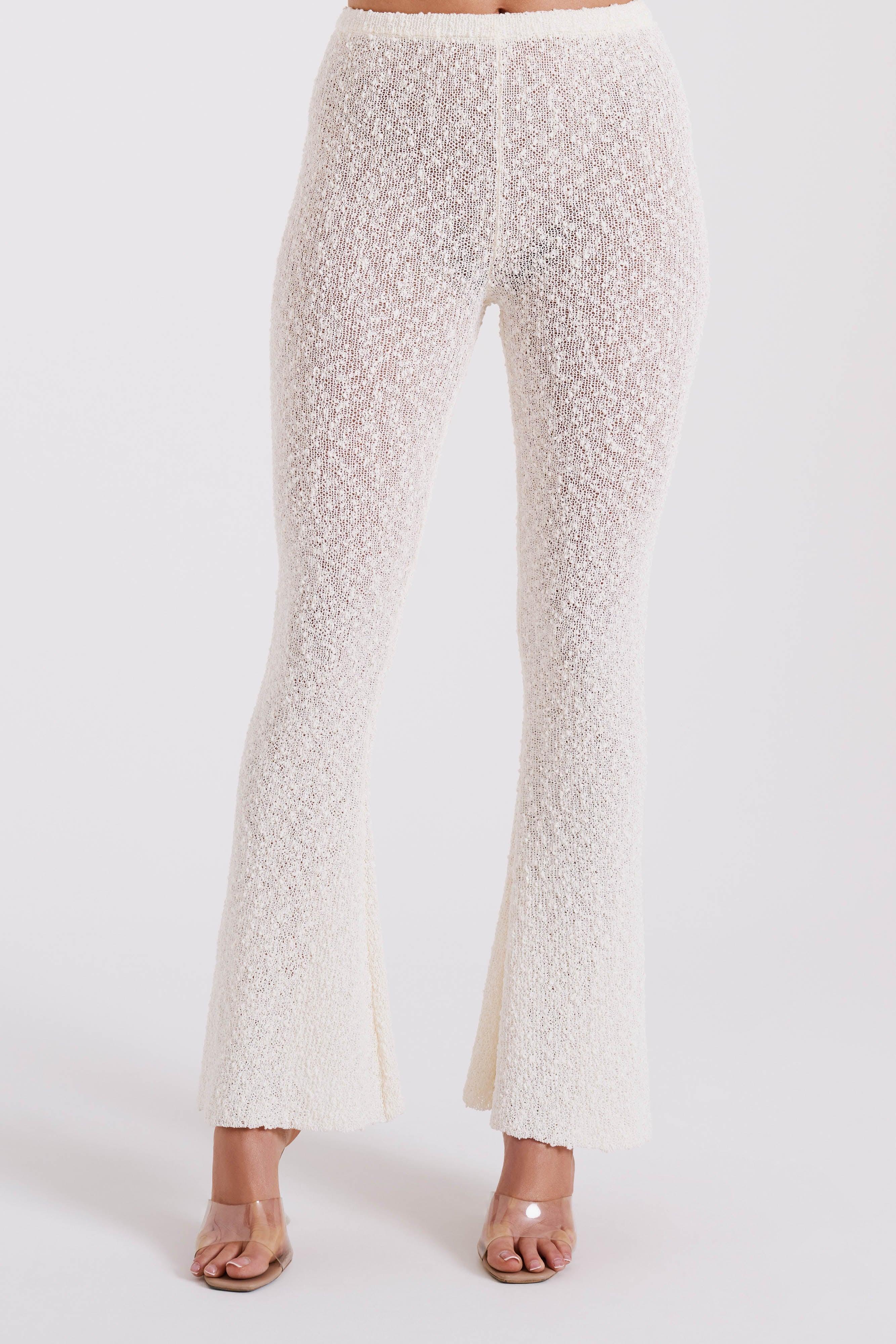 Irma Flared Boucle Pants - Cream Product Image