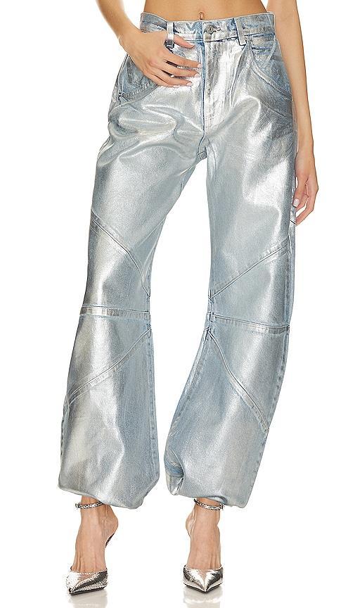 Womens Frederic Foil High-Rise Seamed Bow-Leg Jeans Product Image