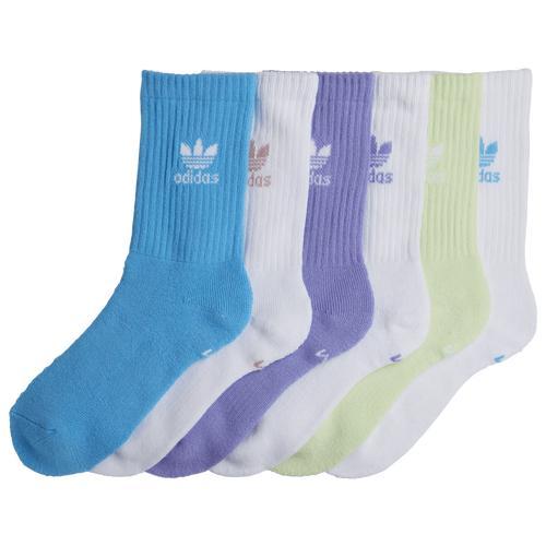 adidas Originals Mens Trefoil 6pack Crew Socks - White/Blue/Purple Product Image