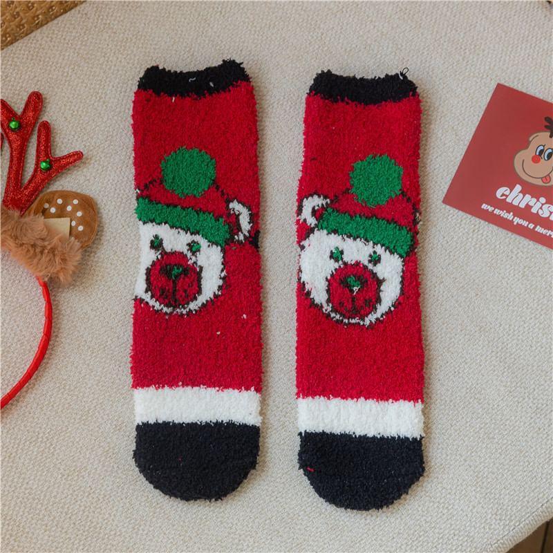 Christmas Cartoon Fleece Socks Product Image