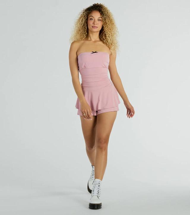 Sunday Brunch Strapless Ruffle Romper Product Image