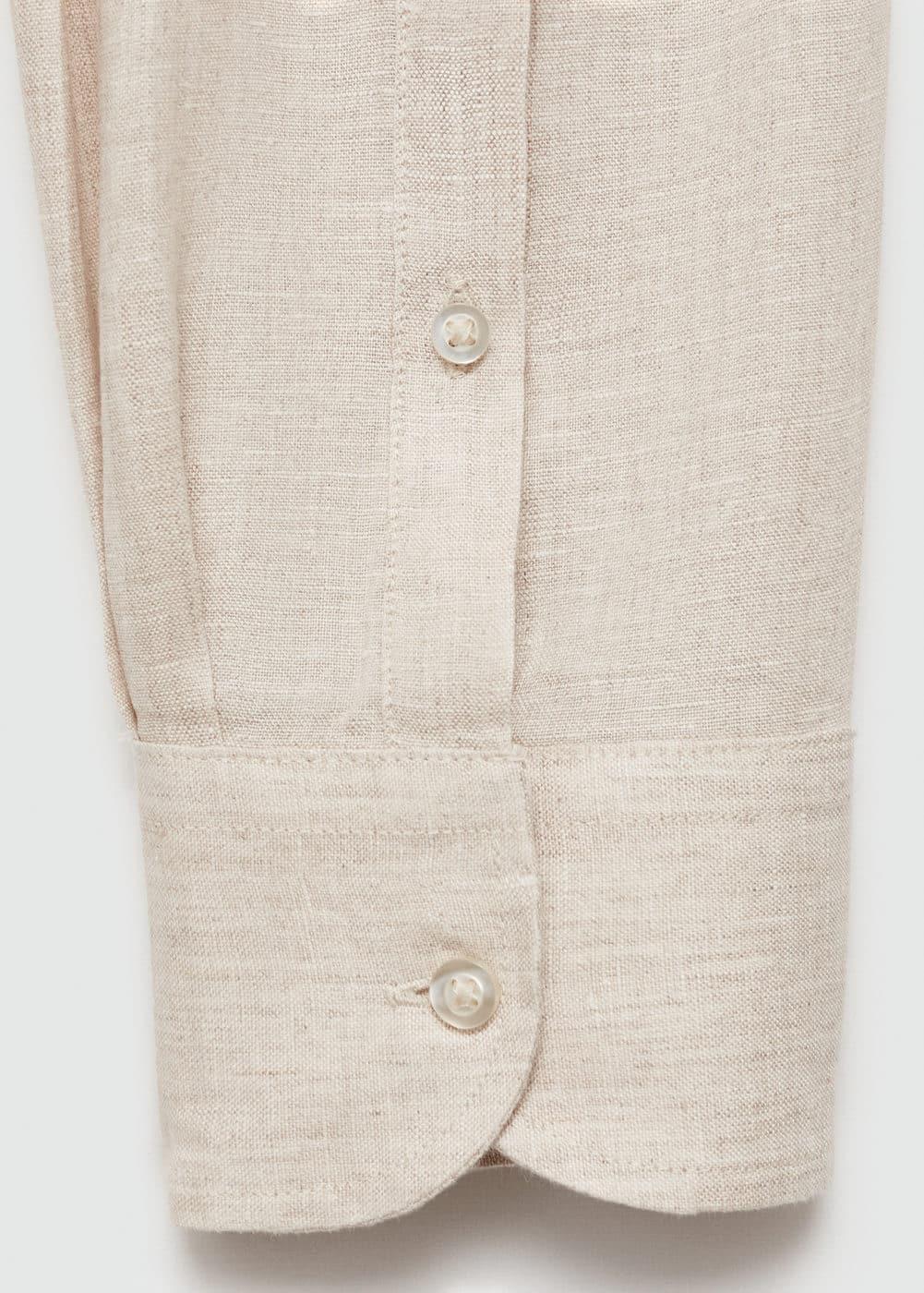 Mango Mens Linen Mao Collar Shirt Product Image