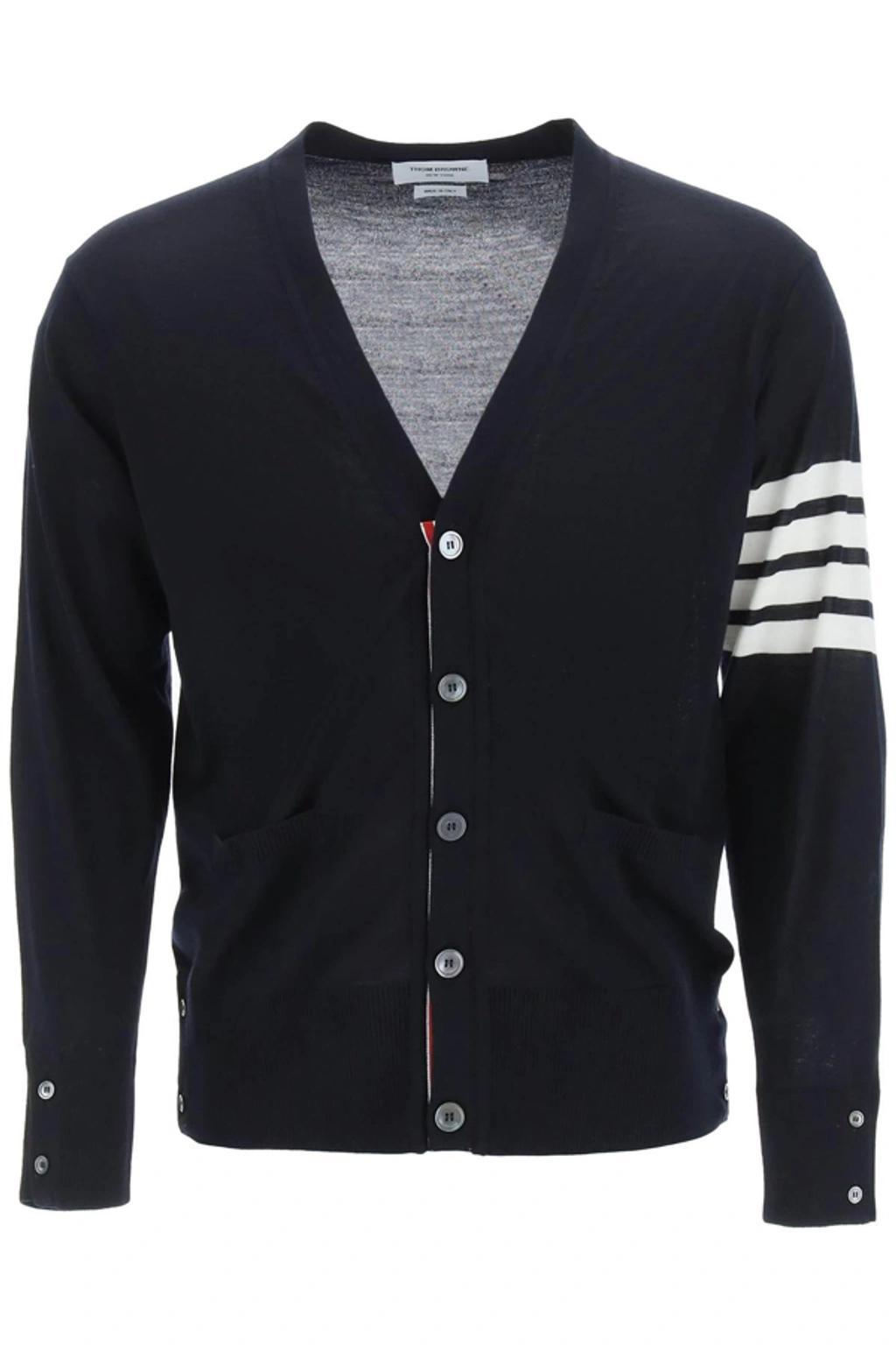 THOM BROWNE 4-bar Cardigan Men In Blue Product Image