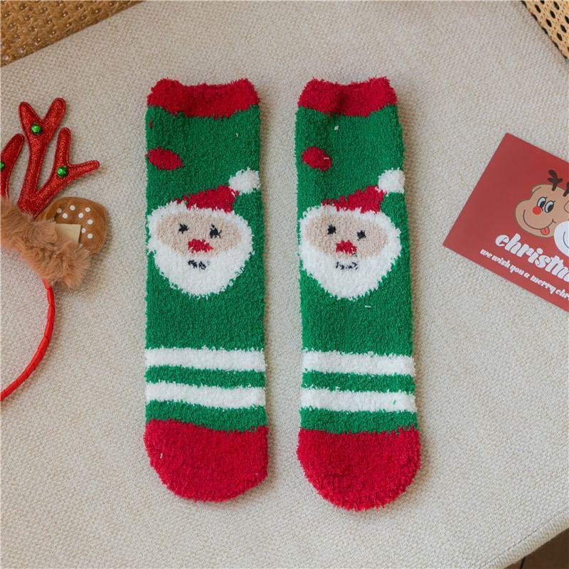 Christmas Cartoon Fleece Socks Product Image