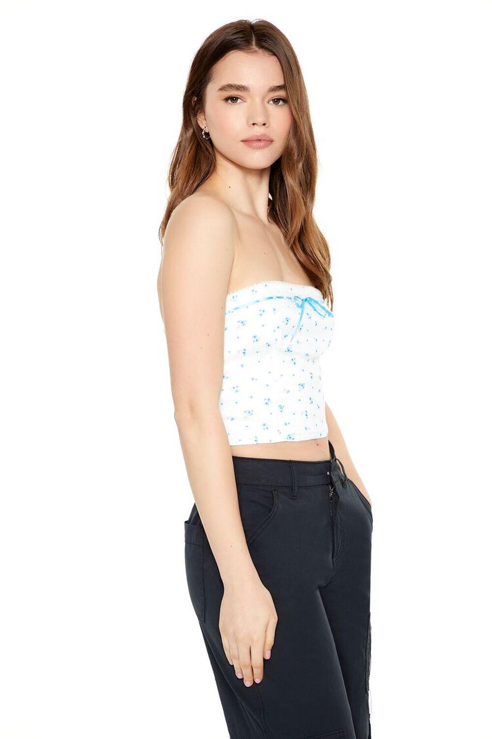 Cropped Floral Print Tube Top | Forever 21 Product Image