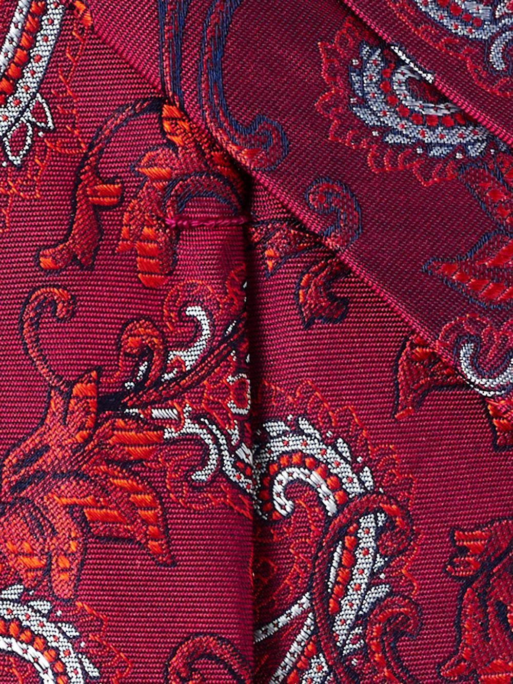 Paisley Woven Silk Tie - Red Product Image