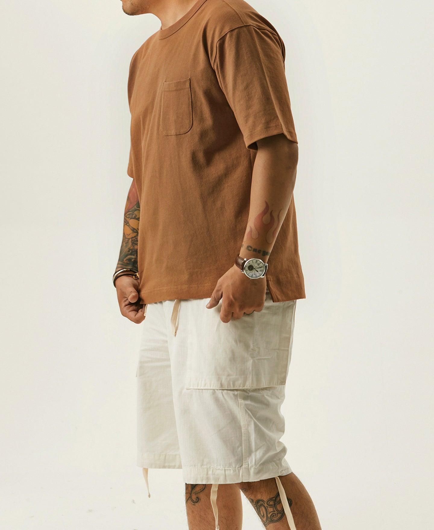 9.8 oz Cotton Classic Pocket T-Shirt - Light Brown　 Product Image