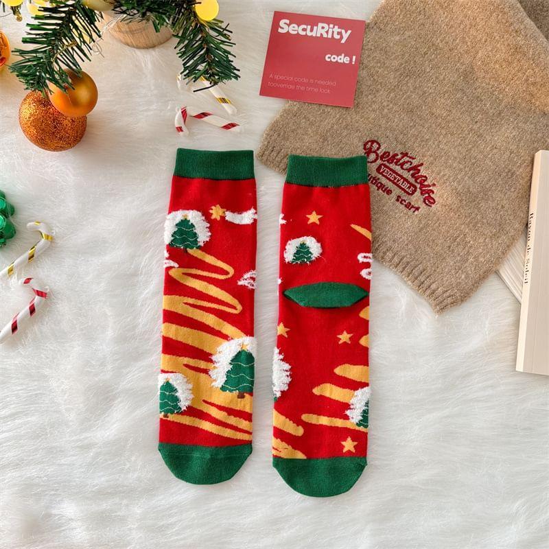 Christmas Cartoon Print Socks Product Image