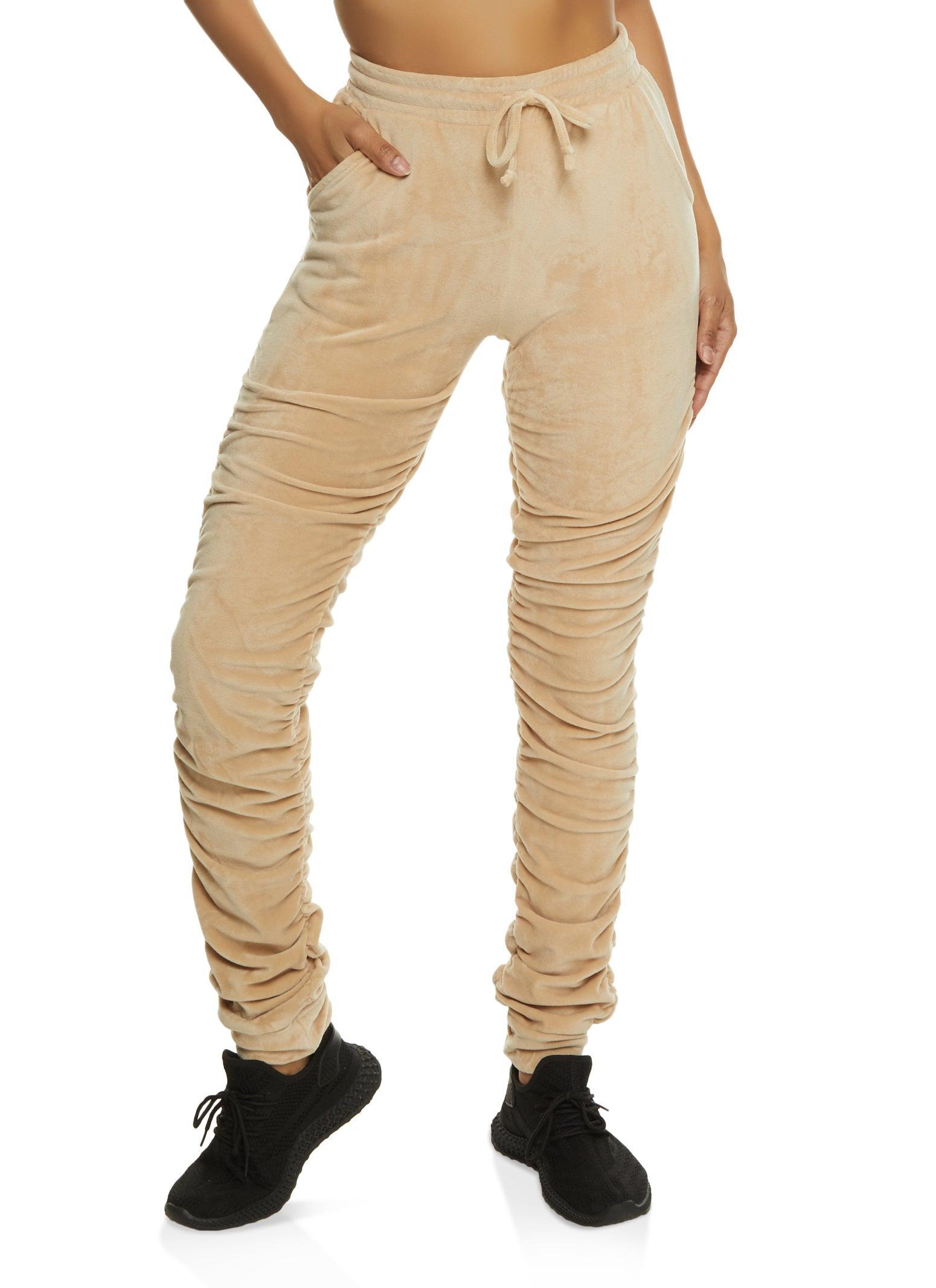 Womens Velour Stacked Joggers Product Image