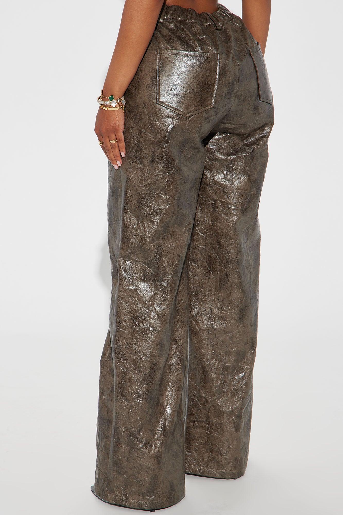 I'm Into It Faux Leather Pant - Olive Product Image